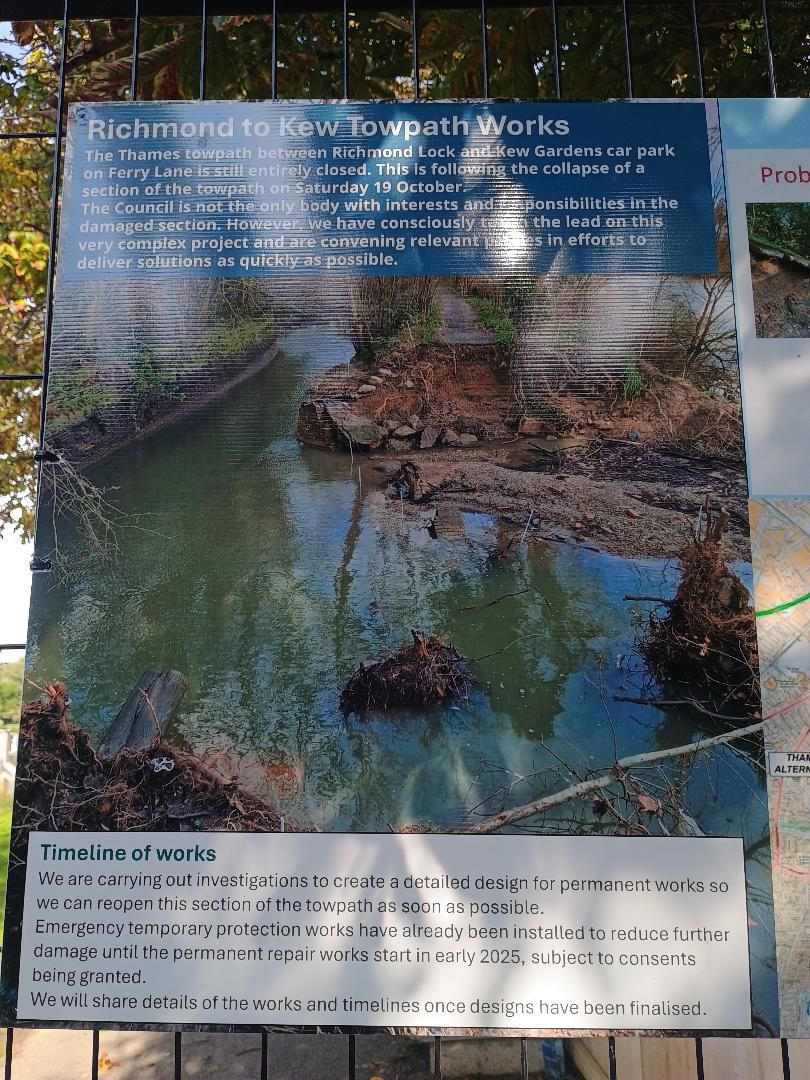 Collapsed towpath